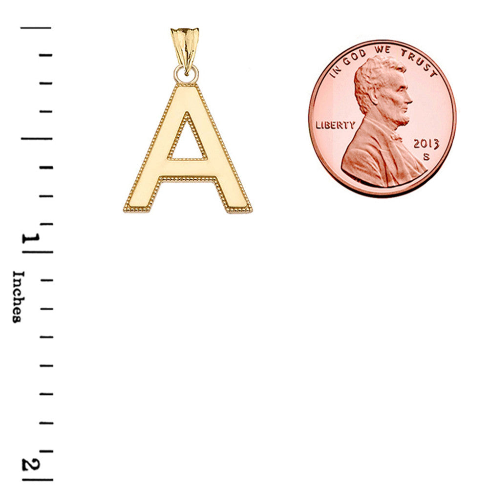 Gold Personalized Milgrain Letter 