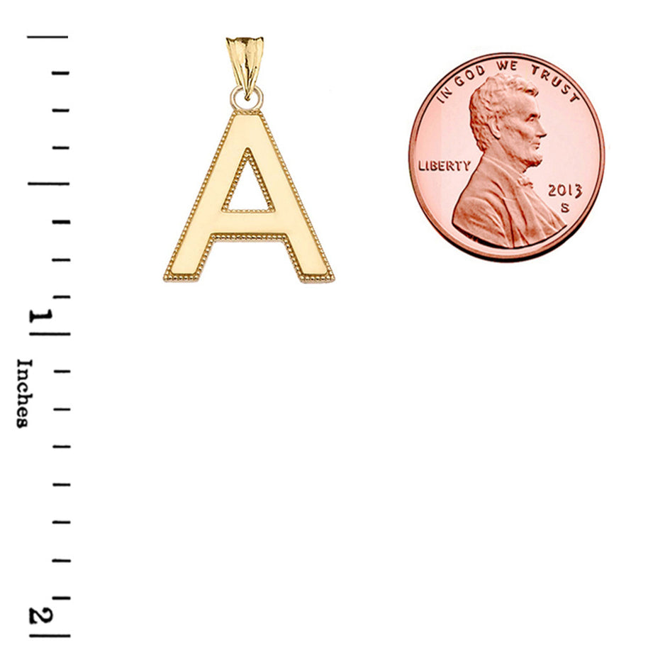 Gold Personalized Milgrain Letter 