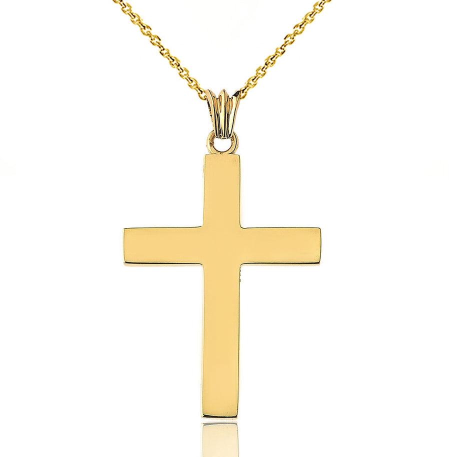 Solid Gold Cross(1.8")(Available In Yellow/Rose/White Gold)