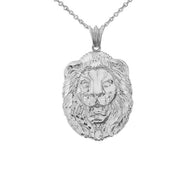 Gold Bold Lion Statement Pendant Necklace (Medium)(Available In Yellow/Rose/White Gold)