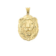 Gold Bold Lion Statement Pendant Necklace (Medium)(Available In Yellow/Rose/White Gold)