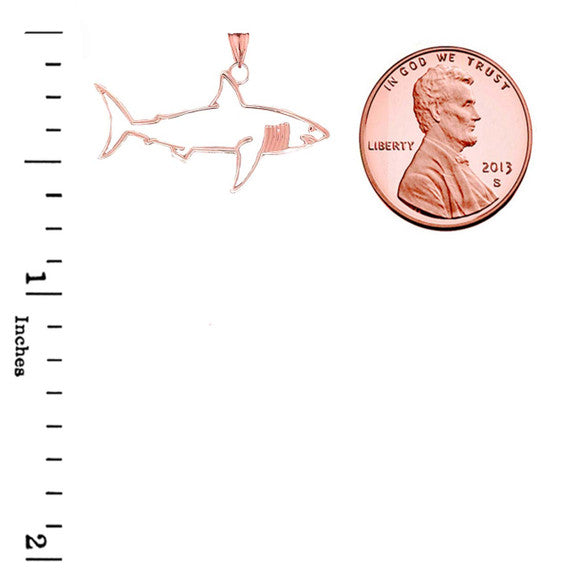 Shark Cut Out Pendant Necklace In Gold (Yellow/Rose/White)