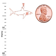 Shark Cut Out Pendant Necklace In Gold (Yellow/Rose/White)