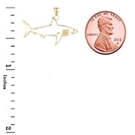Shark Cut Out Pendant Necklace In Gold (Yellow/Rose/White)