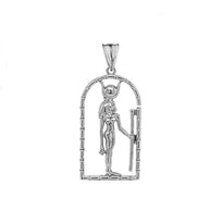 Hathor Egyptian God Pendant Necklace in Sterling Silver
