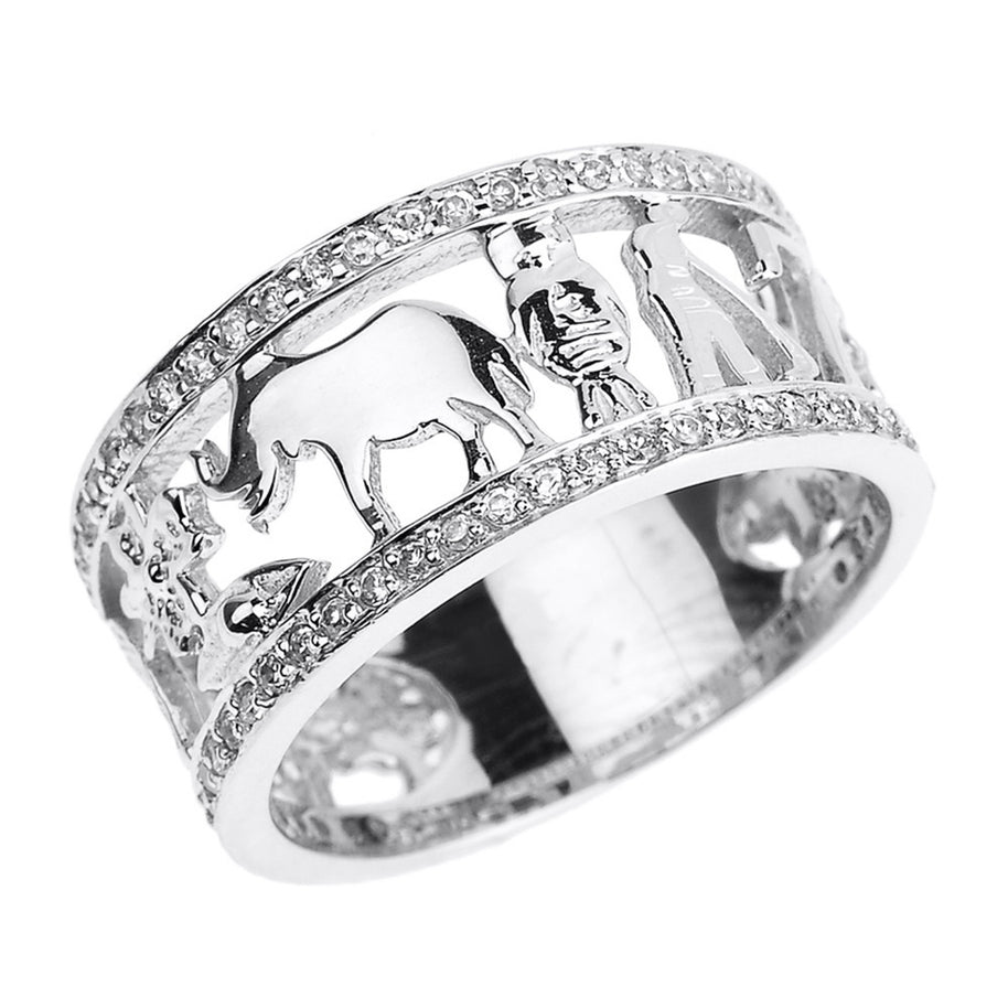 Solid Gold CZ Studded Unisex Lucky Ring(Available In Yellow/Rose/White Gold