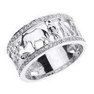 Solid Gold CZ Studded Unisex Lucky Ring(Available In Yellow/Rose/White Gold