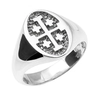 Solid Gold Jerusalem Cross Unisex Ring (Available in Yellow/Rose/White Gold)