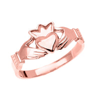 Gold Women's Claddagh Heart Crown Ring (Available in Yellow/Rose/White Gold)