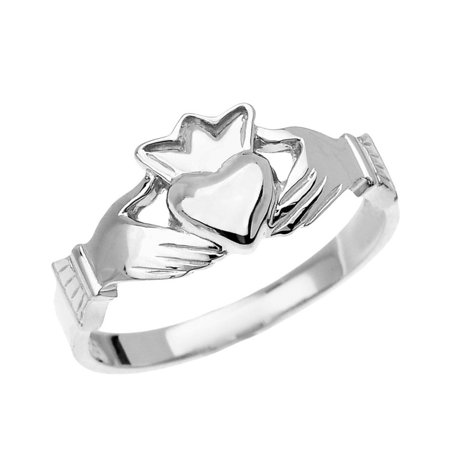 Gold Women's Claddagh Heart Crown Ring (Available in Yellow/Rose/White Gold)