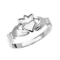Gold Women's Claddagh Heart Crown Ring (Available in Yellow/Rose/White Gold)