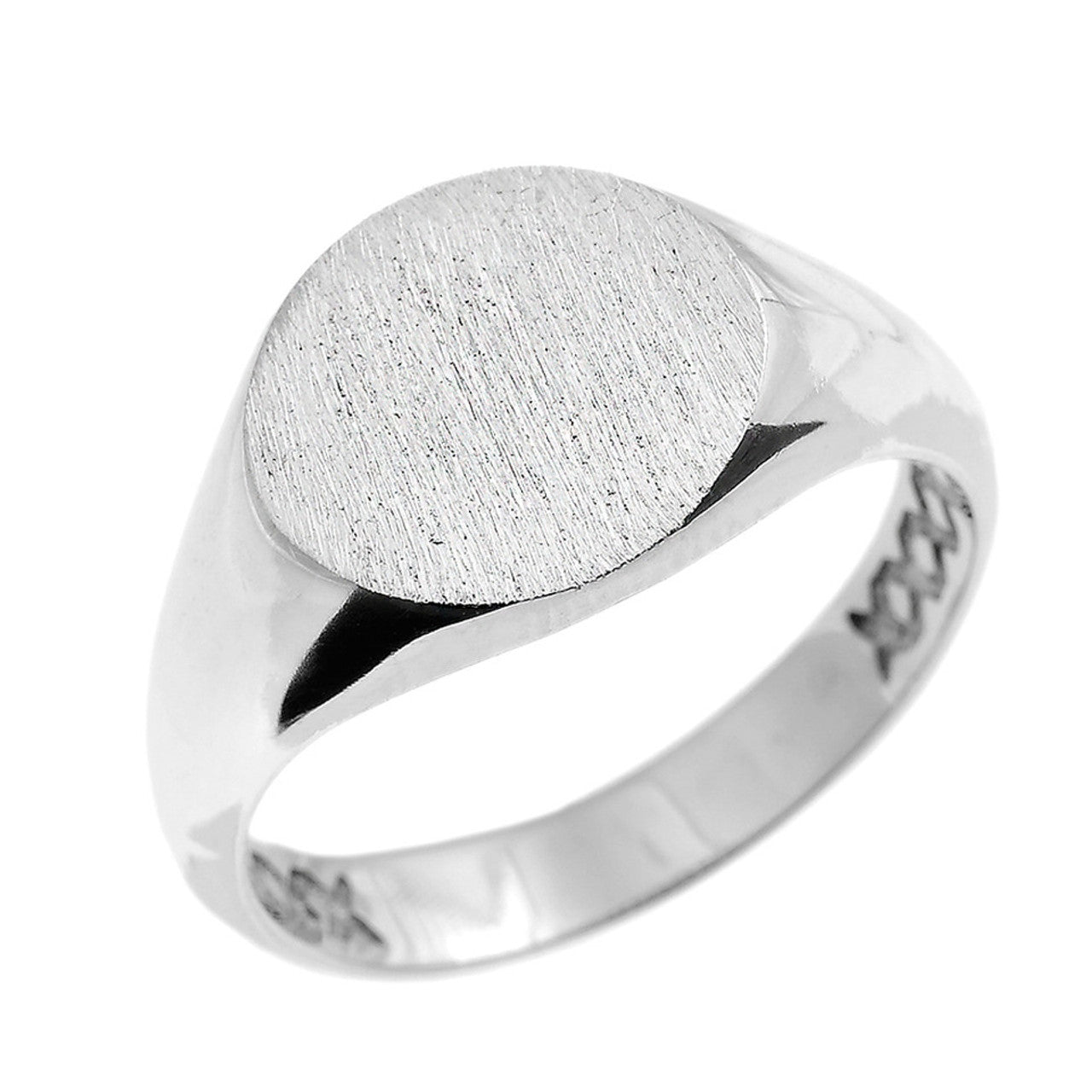 Solid Gold 12 MM Round Engravable Men's Signet Ring (Available in Yellow/Rose/White Gold)