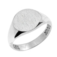 Solid Gold 12 MM Round Engravable Men's Signet Ring (Available in Yellow/Rose/White Gold)
