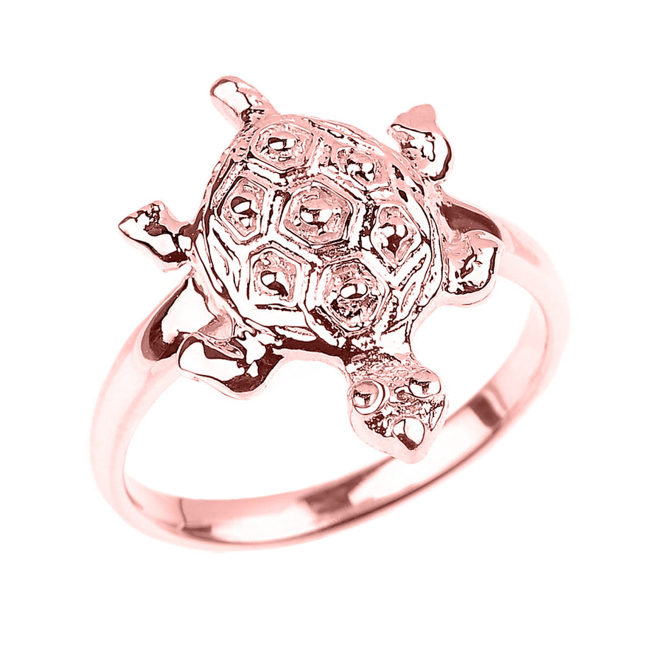 Solid Gold Turtle Ladies Ring (Available in Yellow/Rose/White Gold)