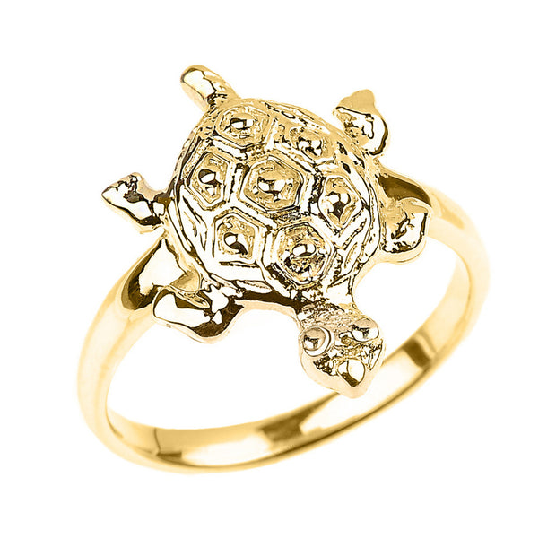 Solid Gold Turtle Ladies Ring (Available in Yellow/Rose/White Gold)