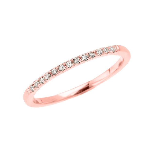 Gold Elegant Diamond Wedding Band Ring (Available in Yellow/Rose/White Gold)