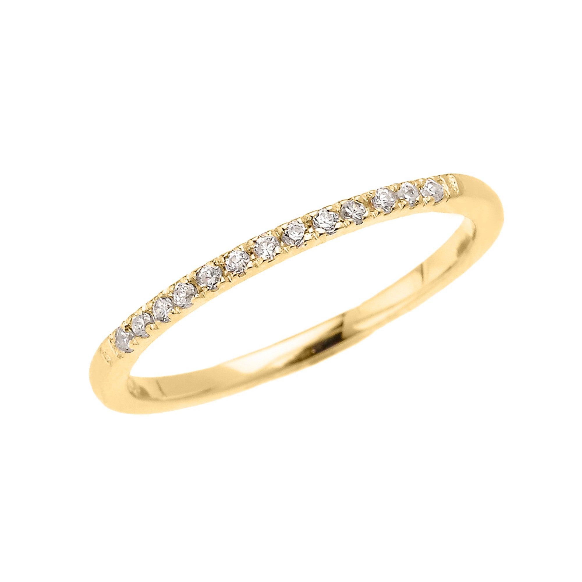 Gold Elegant Diamond Wedding Band Ring (Available in Yellow/Rose/White Gold)