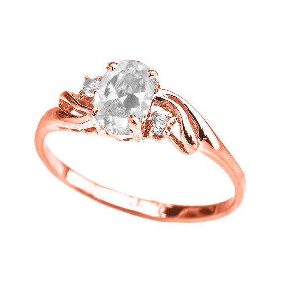 Gold Oval Birthstone Solitaire Proposal Ring (Available in Yellow/Rose/White Gold)