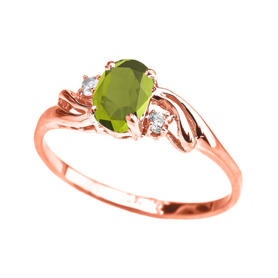 Gold Oval Birthstone Solitaire Proposal Ring (Available in Yellow/Rose/White Gold)