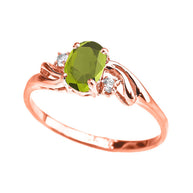 Gold Oval Birthstone Solitaire Proposal Ring (Available in Yellow/Rose/White Gold)