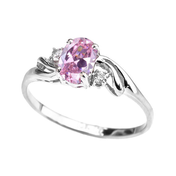 Gold Oval Birthstone Solitaire Proposal Ring (Available in Yellow/Rose/White Gold)
