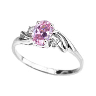 Gold Oval Birthstone Solitaire Proposal Ring (Available in Yellow/Rose/White Gold)