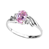 Gold Oval Birthstone Solitaire Proposal Ring (Available in Yellow/Rose/White Gold)