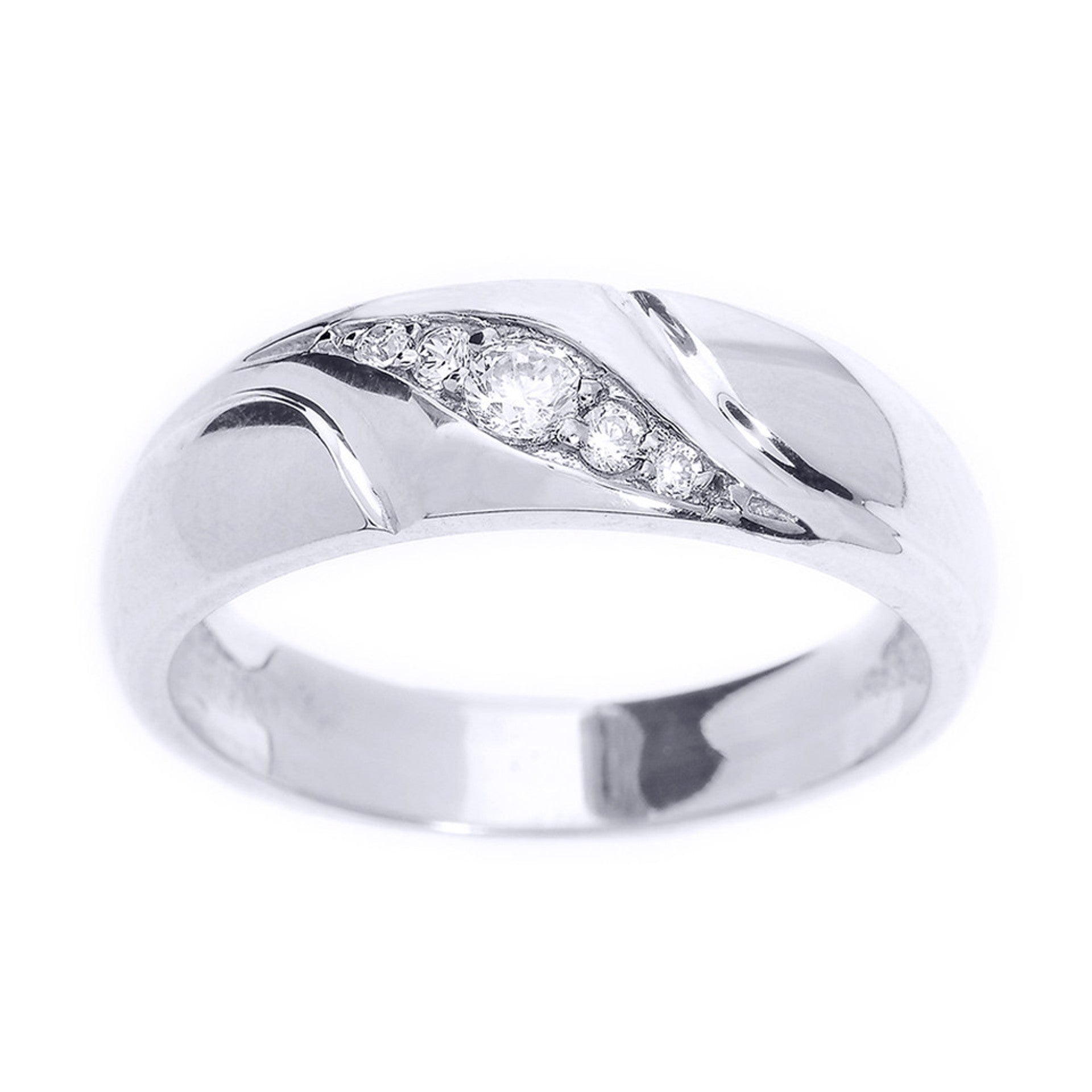 Gold Men's Diamond Wedding Ring (Available in Yellow/Rose/White Gold)
