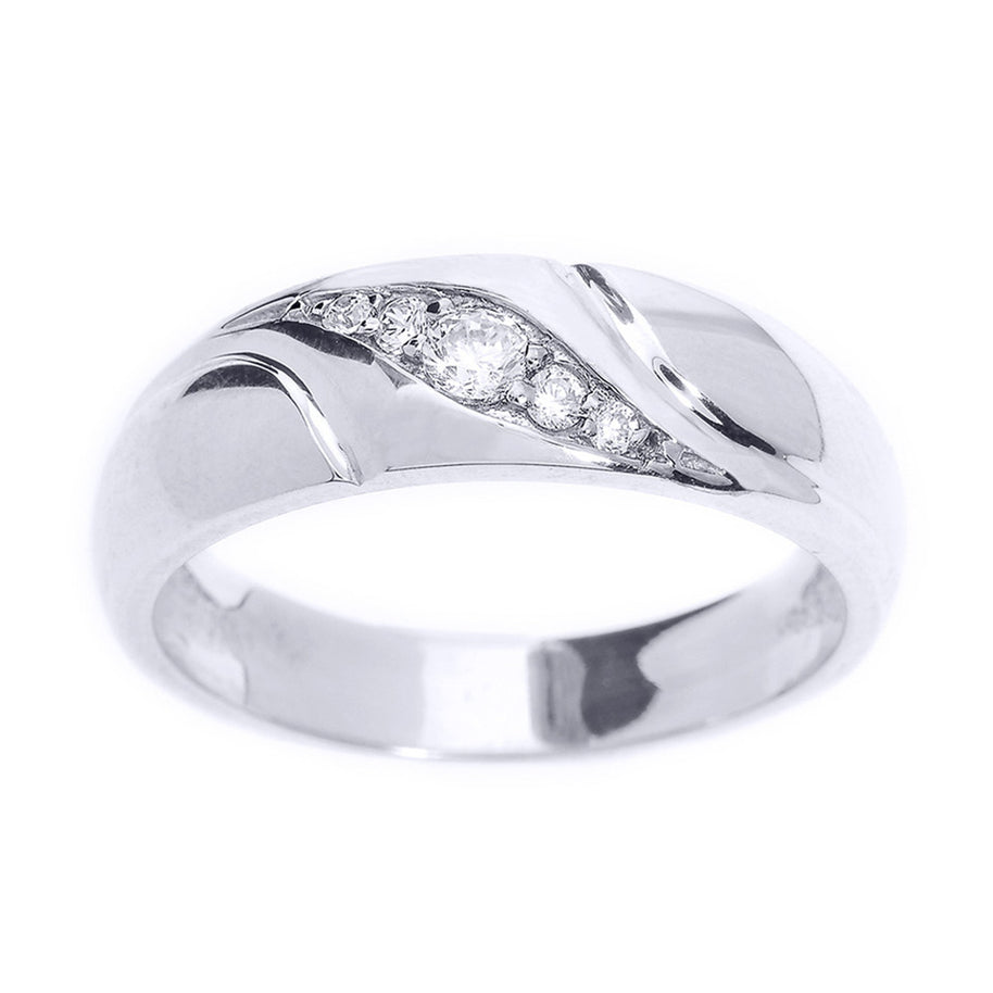 Gold Men's Diamond Wedding Ring (Available in Yellow/Rose/White Gold)