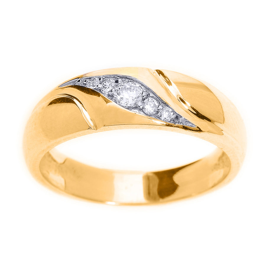 Gold Men's Diamond Wedding Ring (Available in Yellow/Rose/White Gold)