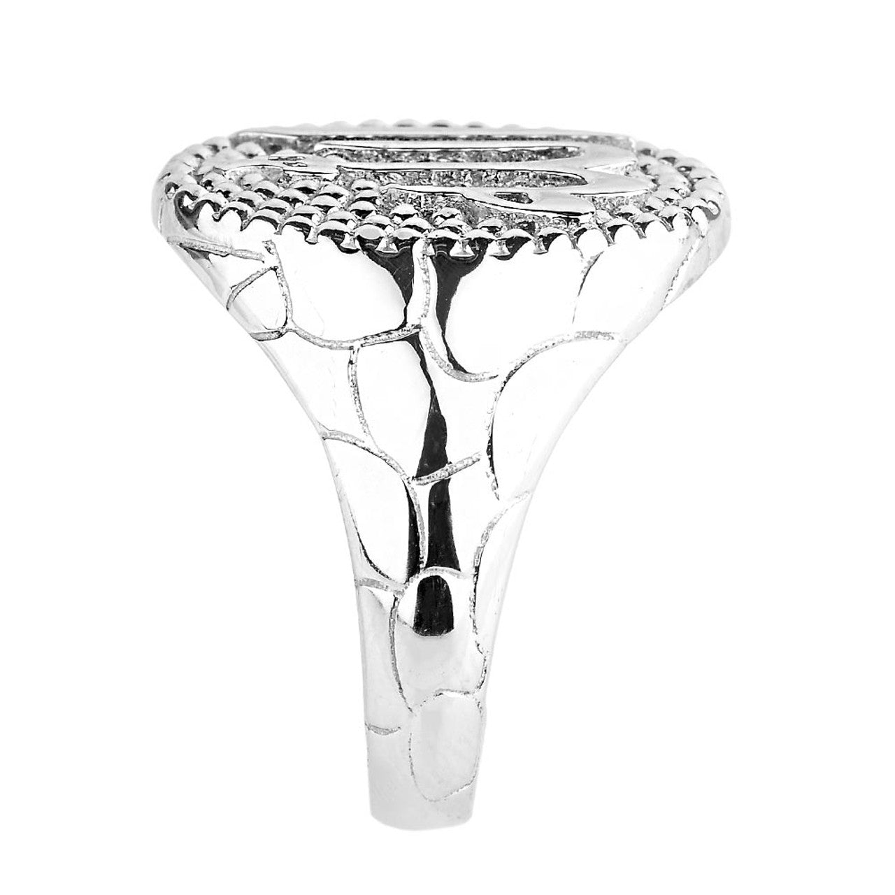 Sterling Silver Allah Men's Oval Ring