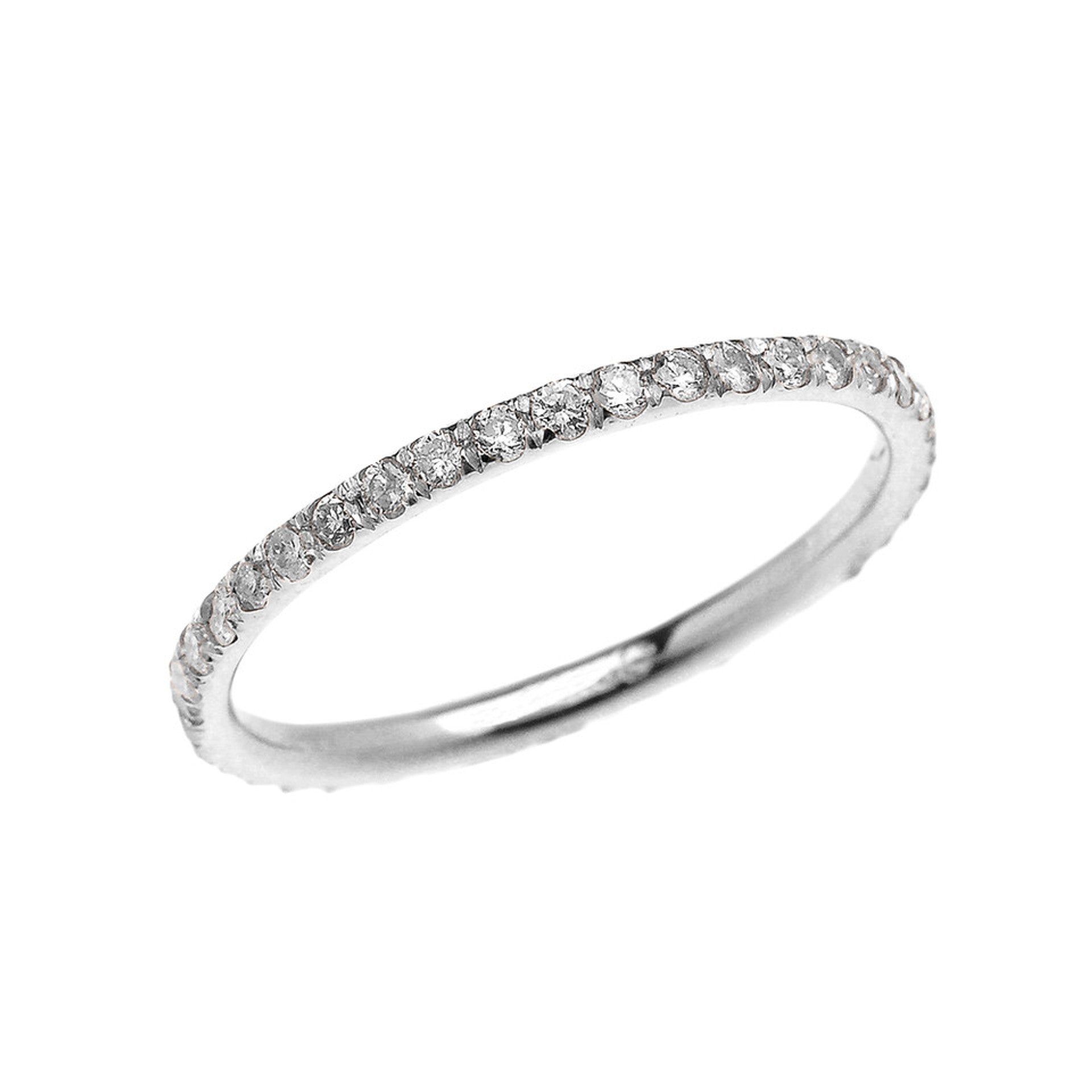14K Gold Pavé Set Diamond Wedding Band Ring (Available in Yellow/Rose/White Gold)