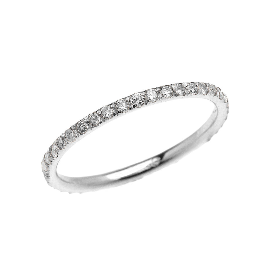 14K Gold Pavé Set Diamond Wedding Band Ring (Available in Yellow/Rose/White Gold)
