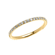 14K Gold Diamond Pavé Wedding Band Ring (Available in Yellow Gold, Rose Gold, White Gold)