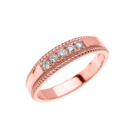 Solid Gold Elegant Diamond Wedding Band Ring For Her (Available in Yellow/Rose/White Gold)