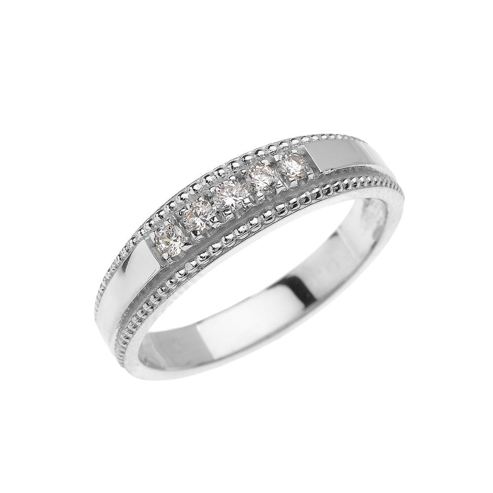 Solid Gold Elegant Diamond Wedding Band Ring For Her (Available in Yellow/Rose/White Gold)