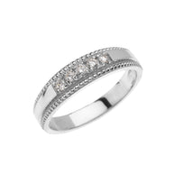 Solid Gold Elegant Diamond Wedding Band Ring For Her (Available in Yellow/Rose/White Gold)
