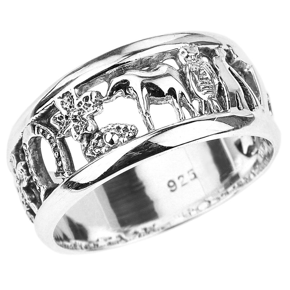 Solid Sterling Silver Unisex Lucky Ring