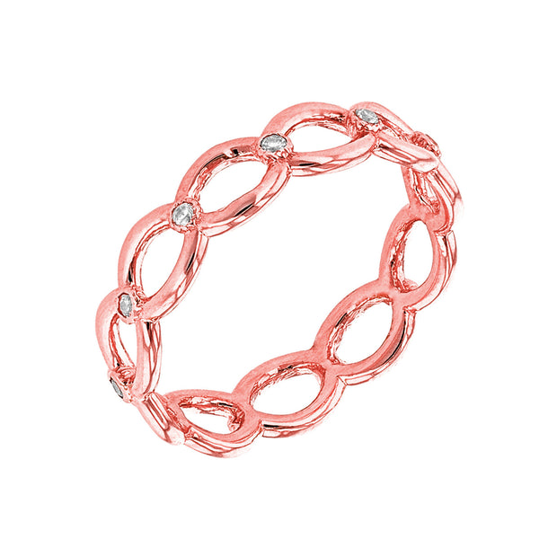 Gold Diamond Infinity Eternity Band Ring (Available in Yellow/Rose/White Gold)