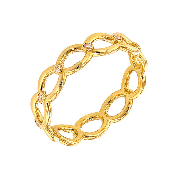 Gold Diamond Infinity Eternity Band Ring (Available in Yellow/Rose/White Gold)