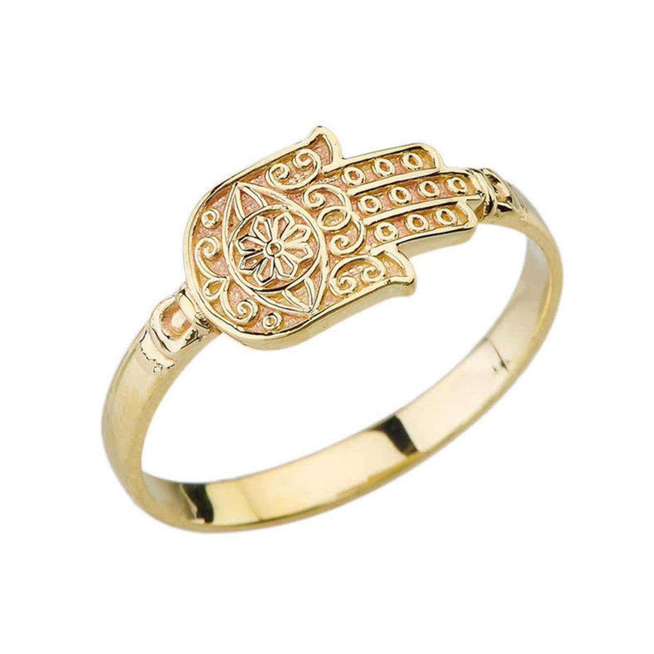 Gold Hamsa Ring (Available in Yellow/Rose/White Gold)