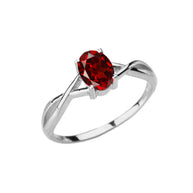 Gold Custom Oval Cut Birthstone Solitaire Ring (Available in Yellow/Rose/White Gold)