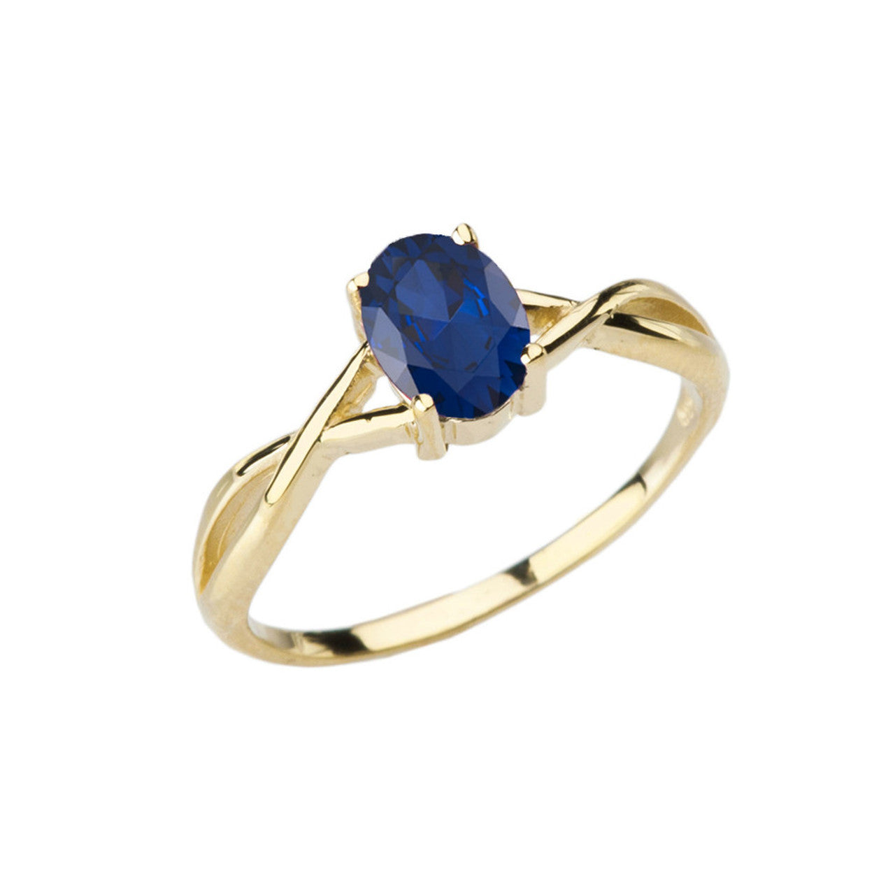 Gold Custom Oval Cut Birthstone Solitaire Ring (Available in Yellow/Rose/White Gold)