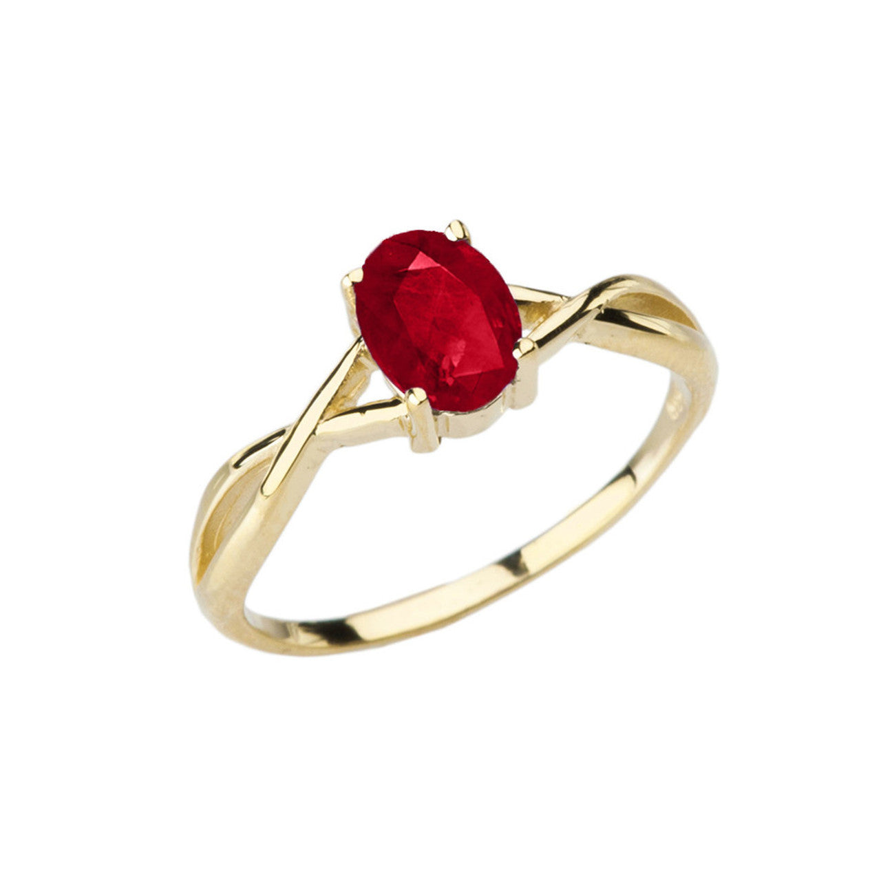 Gold Custom Oval Cut Birthstone Solitaire Ring (Available in Yellow/Rose/White Gold)