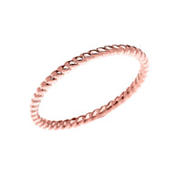 Gold Stackable Dainty Rope Band Ring (Available in Yellow/Rose/White Gold)