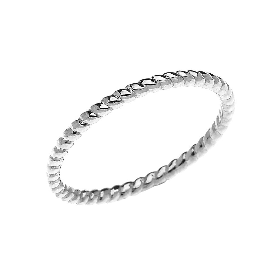 Gold Stackable Dainty Rope Band Ring (Available in Yellow/Rose/White Gold)