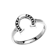 Sterling Silver Dainty Horse Shoe Good Luck Ladies Ring