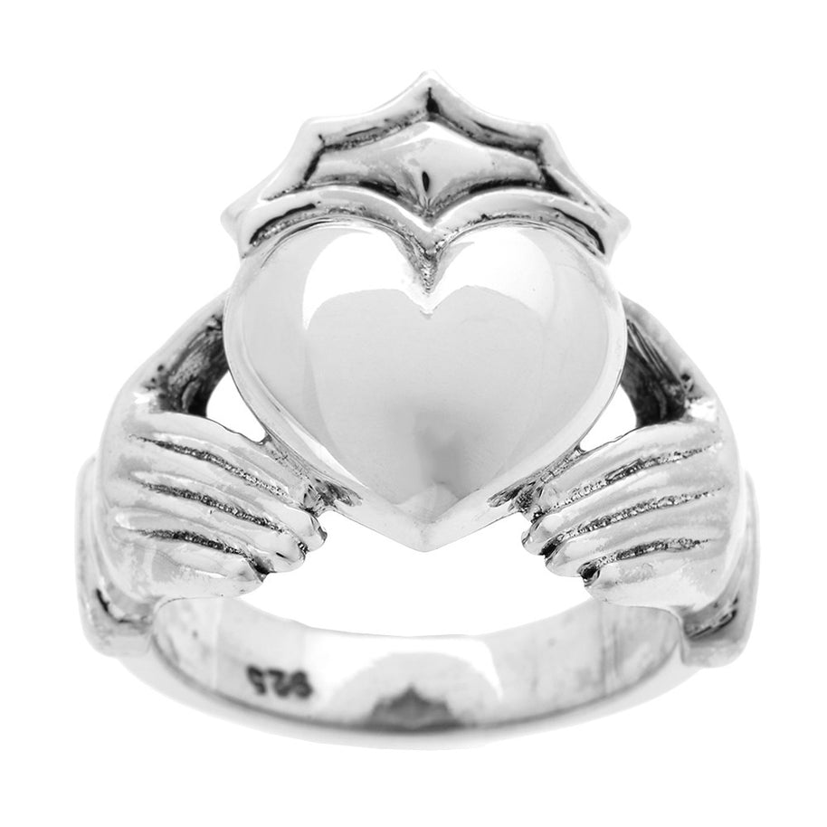 Bold Sterling Silver Men's Heavy Claddagh Ring