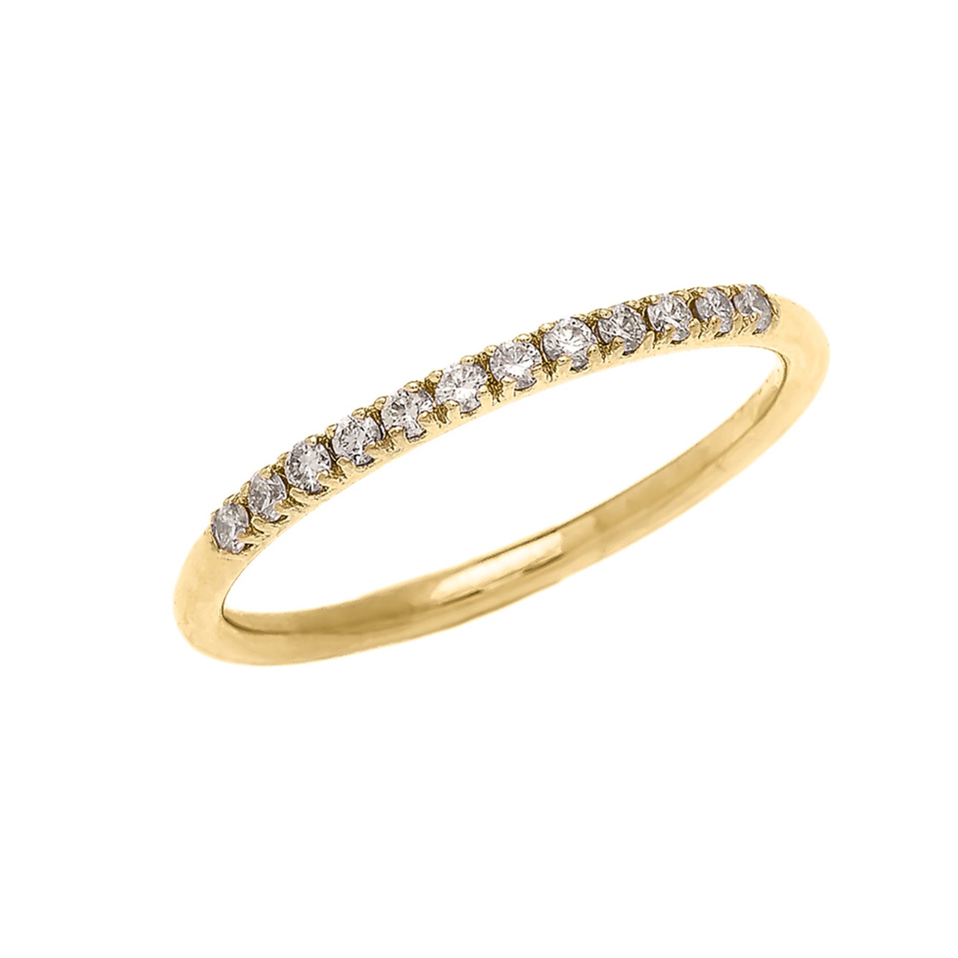 14K Gold Pavé Set Diamond Wedding Band Ring (Available in Yellow/Rose/White Gold)