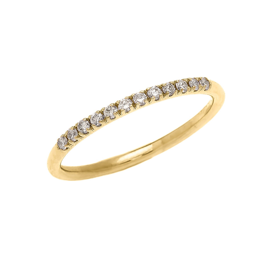 14K Gold Pavé Set Diamond Wedding Band Ring (Available in Yellow/Rose/White Gold)